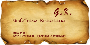 Gránicz Krisztina névjegykártya